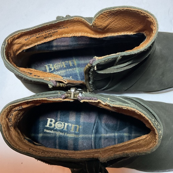 Born Mico Brown Suede Leather Ankle Boots Booties - Picture 4 of 13